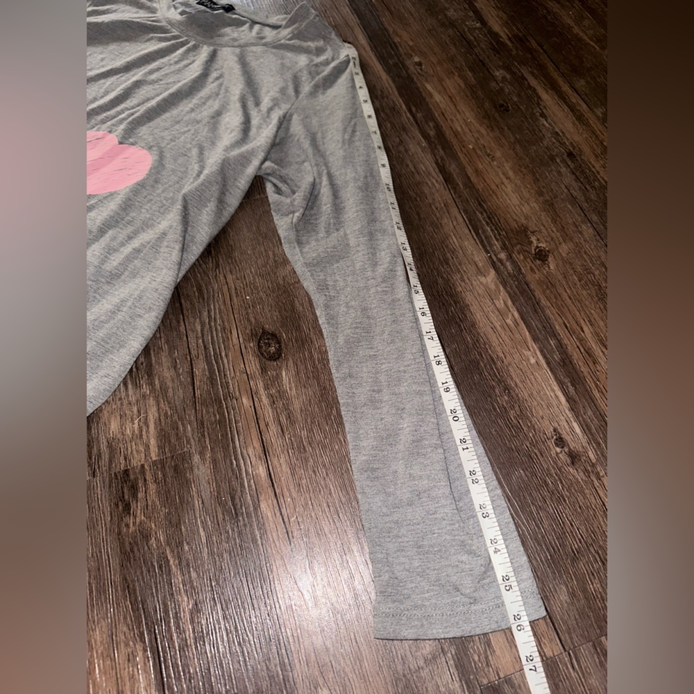 Mama Lux Gray Love Long Sleeve Pajama Shirt size XL - Picture 6 of 7
